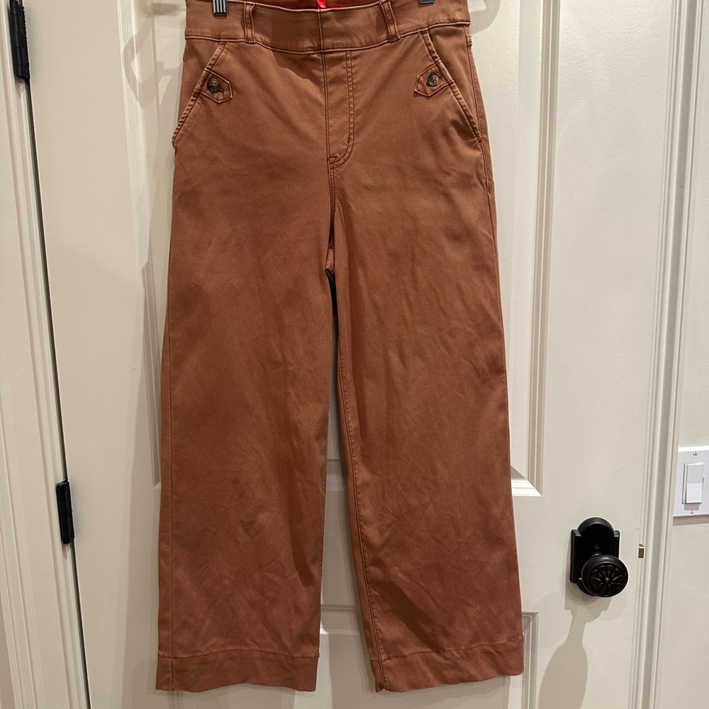 SPANX ‘Bronze Glow’ Wide leg Cropped Stretch Pants